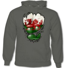 Torn Ripped Welsh Flag Mens