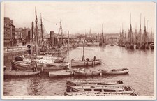 Antique Postcard Fish Quay Barbican Plymouth England Boats