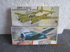 1/72   AIRFIX    P-38J LIGHNING  +  HELLCAT  both in red line   boxes  SEE DES.