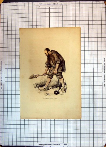 Old antique print - print, colour