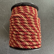 Red Gold Upholstery Piping Cord Rope Trim 25m Roll Montgomery Interior Fabrics