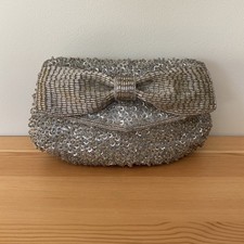 Phase Eight Gold Embellished Ladies Party Occasion Clutch Bag – Bow Front