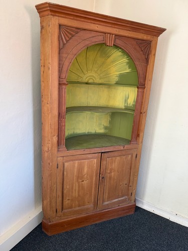 Pine corner cupboard - pine,
