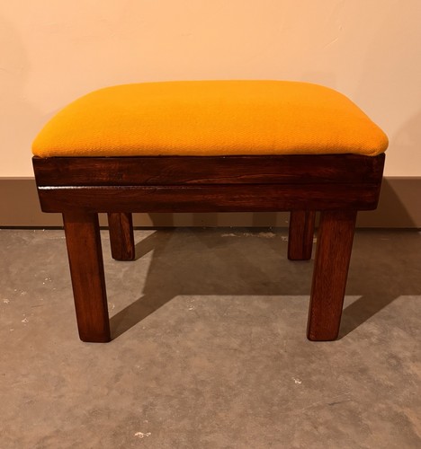 Mcm wooden ottoman footstool - ottoman,