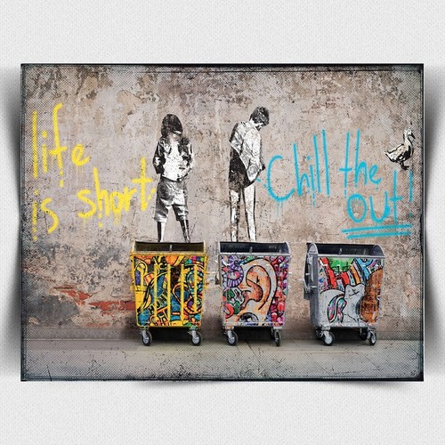 Banksy graffiti metal - graffiti,