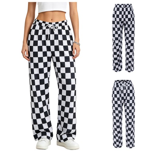 Womens plaid wide leg - womens,