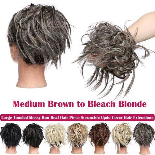 Messy tousled scrunchies bun - messy,