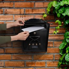 Wall Mounted Black Post Box