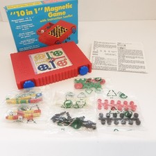 Vintage 10 in 1 Magnetic Board Game Set Classic Travel Pocket Family Games Avon