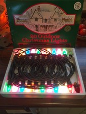 1980s boxed set Noma 20 Outdoor Christmas Multicoloured Cone String Lights