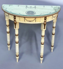 Console Table, Hall Table. With Drawer. Demi Lune, Half Round