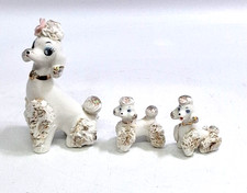Vintage Spaghetti Poodle Figurines / x 3 / C1950