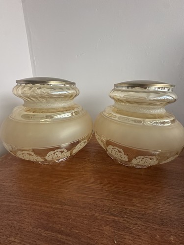 Pair vintage amber glass - vintage,