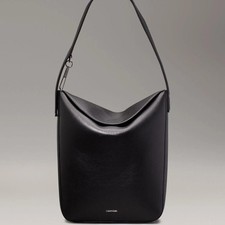 Calvin Klein Soft Leather Sculpt Bucket Bag: