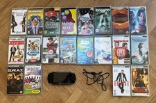 Sony PSP 1003 Black Console Bundle 20 X Games UMDs Films 1000 Battery Charger