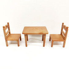 Vintage Maple Town Story Dining Table & 2 Chairs - Brown Furniture Kitchen Retro