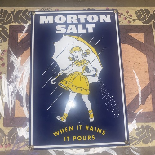 Morton salt porcelain - salt, enamel