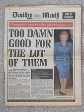 Daily Mail Newspaper August 23rd 1990 Margaret Thatcher