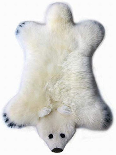 Faux polar bear rug soft - bear,