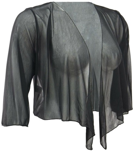 Black mesh bolero shrug - black,
