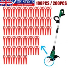200pcs Plastic Blades Set Cutter Replace For Cordless Grass Trimmer Strimmer UK