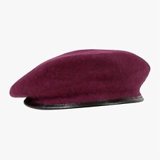 British Army Beret Hat 100% Wool with Leather Band Soldier Military Navy Cadet