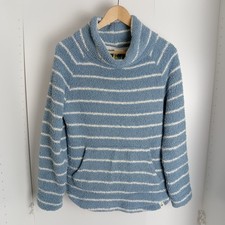 Weird Fish Sarno Stripe Feather Fleece  Jumper Top UK 10 Recycled Fabric