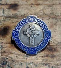 Vintage Sliver Hallmarked Celtic Cross Engraved Solus Alus Somna, J Jardine