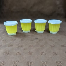 Vintage Tupperware Set of 4 Individual Jelly Blancmange Moulds inc Bottom & Lids