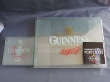 Set of 4 Guinness Placemats & Coasters harp design toughened Glass