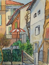 Original Watercolour, 'Locarno, Switzerland', Cicely Glyn de Beers