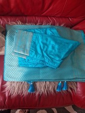 💎New Blue Silk Saree with Golden Borders & Elegant Indian Wedding/Party Wear 💎