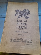 AUSTIN SEVEN LIST OF SPARE