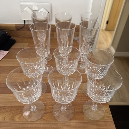 Vintage cut crystal glass - crystal, set