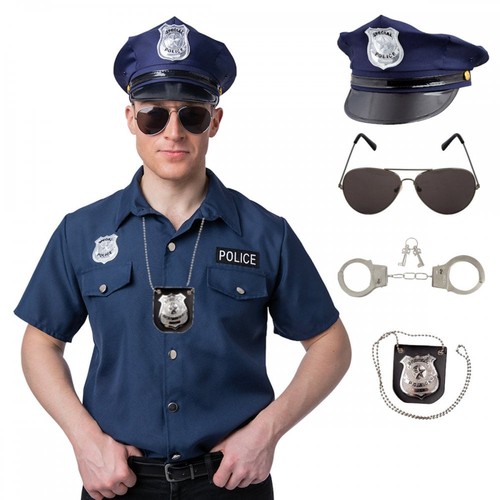 Mens blue police shirt - police, +