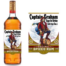 Personalised Captain Morgan Bottle Label/Sticker - Pre-cut - Just Peel & Stick