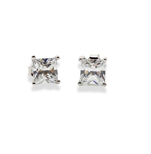 Silver princess cut created