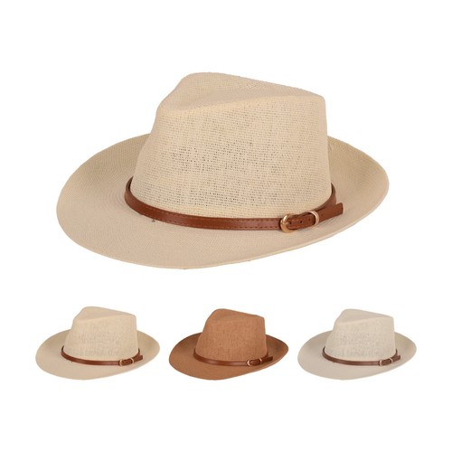 Straw panama hat fedora wide - straw,