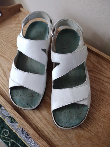 Hotter comfort white leather - white,