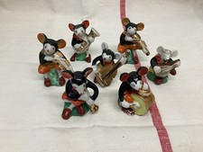 SEVEN VINTAGE SALT/PEPPER MICKEY MOUSE BAND MEMBERS - PROBABLY 1930’s