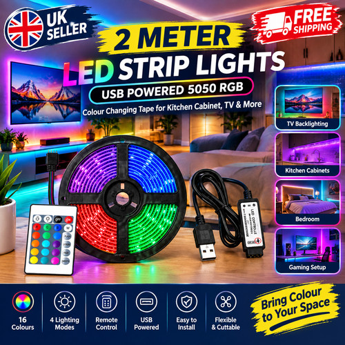 Led strip lights usb 5050 - strip, 2m
