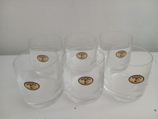 6 X BOHEMIA CRYSTAL whiskey Tumblers Made In Czechoslovakia Bar Ware Breweriana