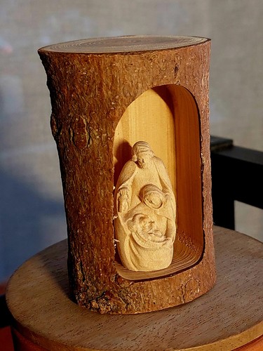 Rustic wooden small - carved, log