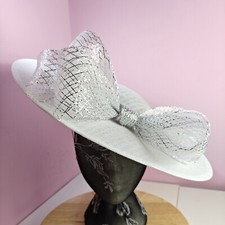white silver large fascinator