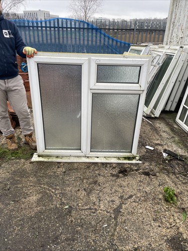 White frosted upvc - frosted, double