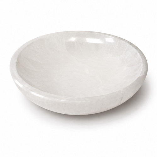 Round selenite crystal bowl - crystal,
