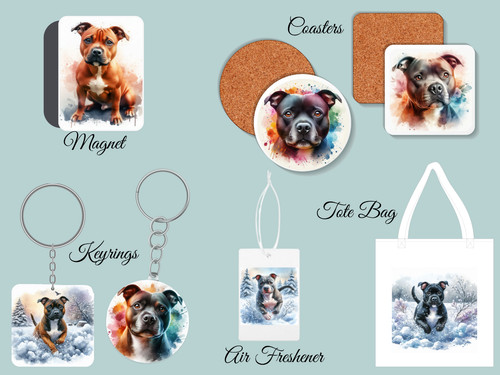 Staffie gifts keyrings - staffie, gifts,