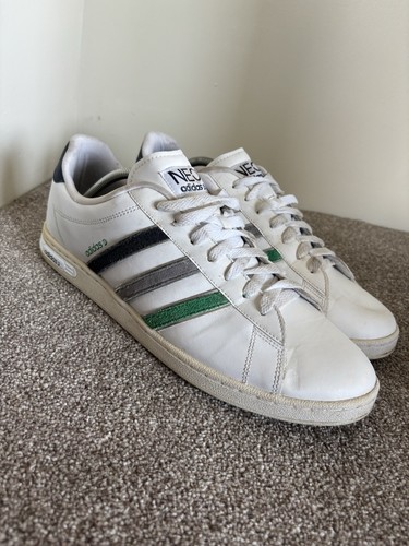 Adidas white green leather - white,