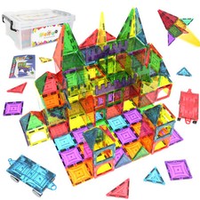 Magnet Tiles Magna Award Winning Building Magnetic toy 108/pc +Storage Container