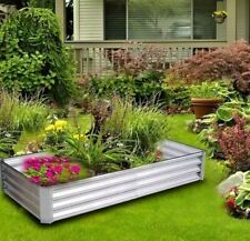 Garden Metal Raised Vegetable Planter Outdoor Flower Trough 78x58x30cm